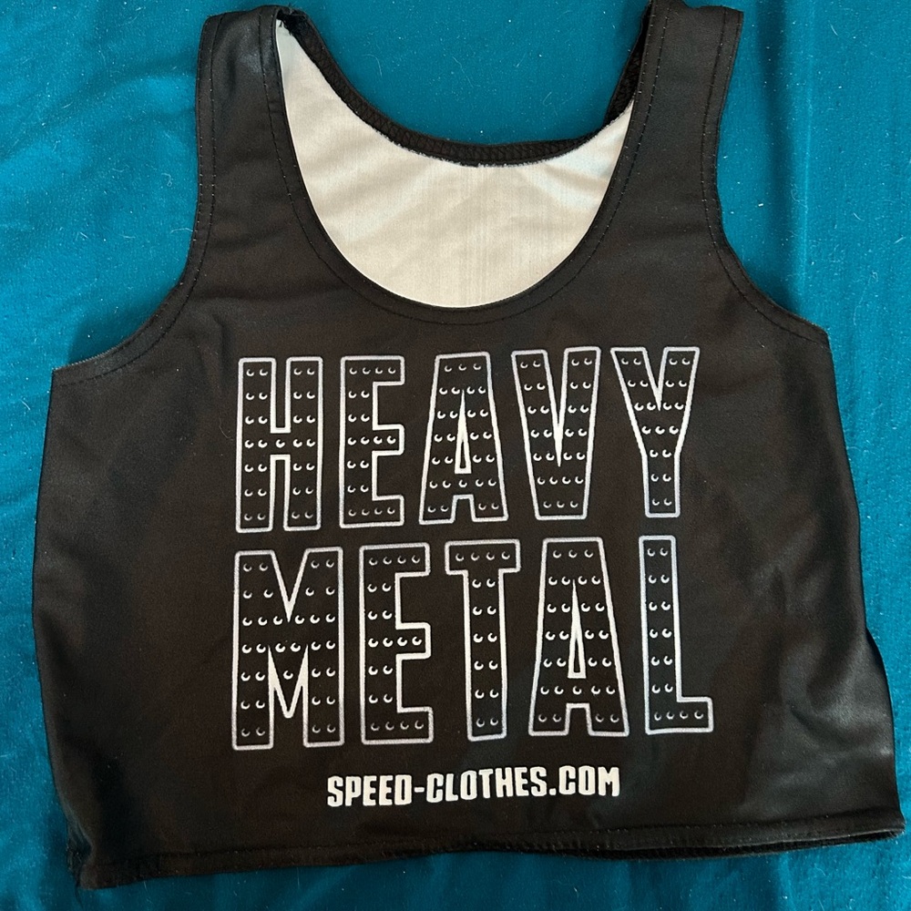 Black, heavy metal crop top